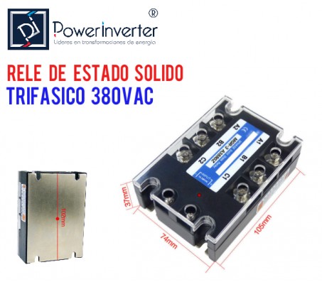 RELÉ DE ESTADO SÓLIDO 24-480VAC TRIFASICO - VOLTAJE CONTROL 75-280VAC 80A SSR